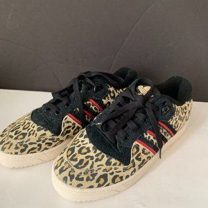 Adidas Women's Rivalry Low Leopard Animal Print Leather Sneakers Shoes SIZE 7